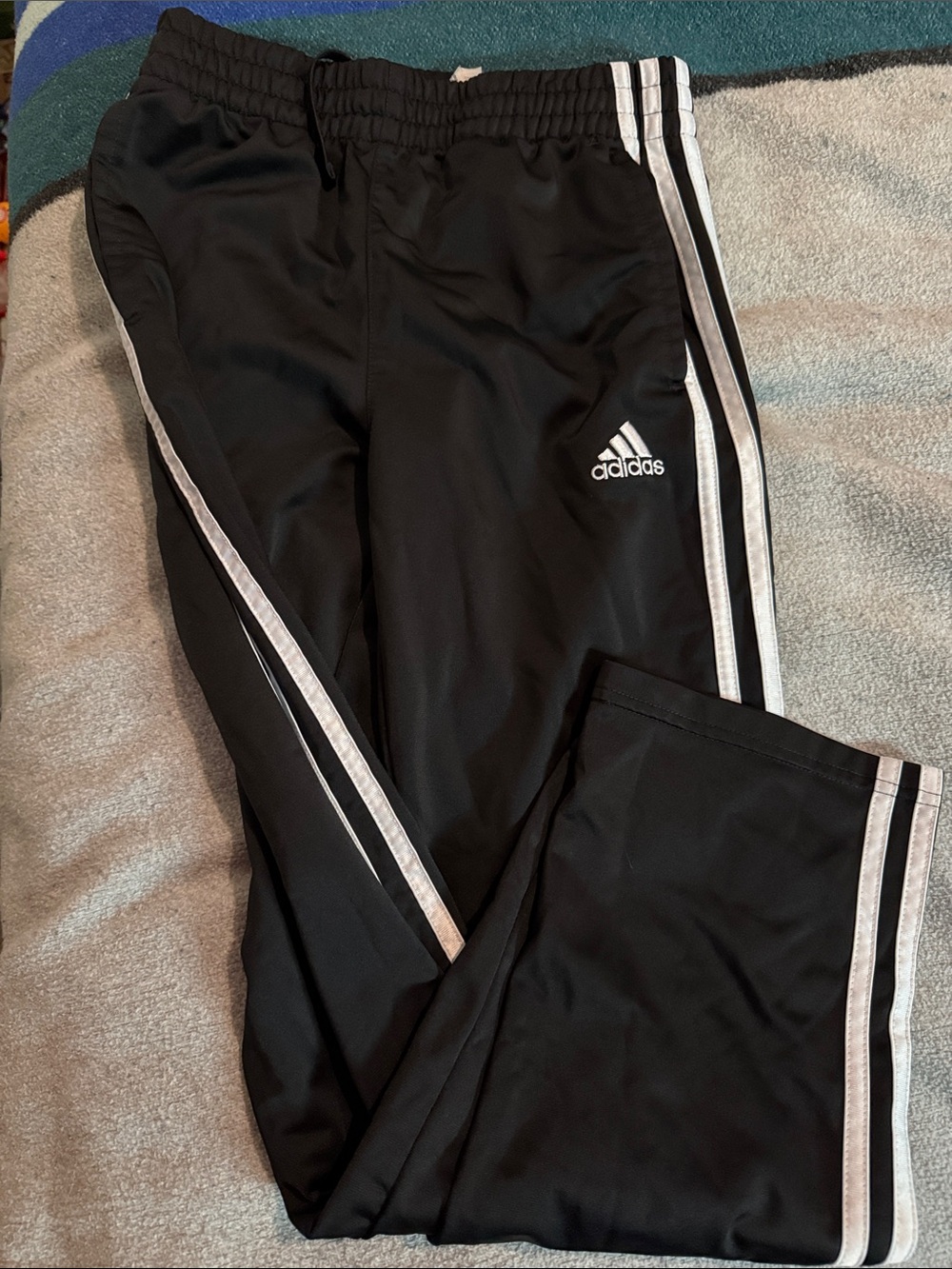 adidas Black Jogger Pants with White Side Stripes